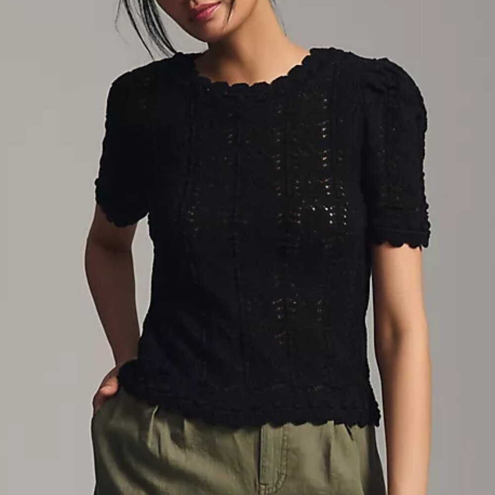 ANTHROPOLOGIE black crochet top